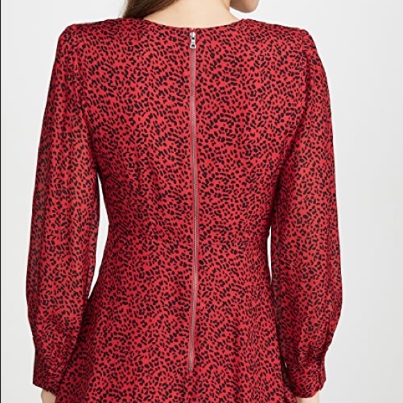 NWT Alice + Olivia Polly Strong Shoulder V Neck Dress Size 14 - Picture 5 of 16